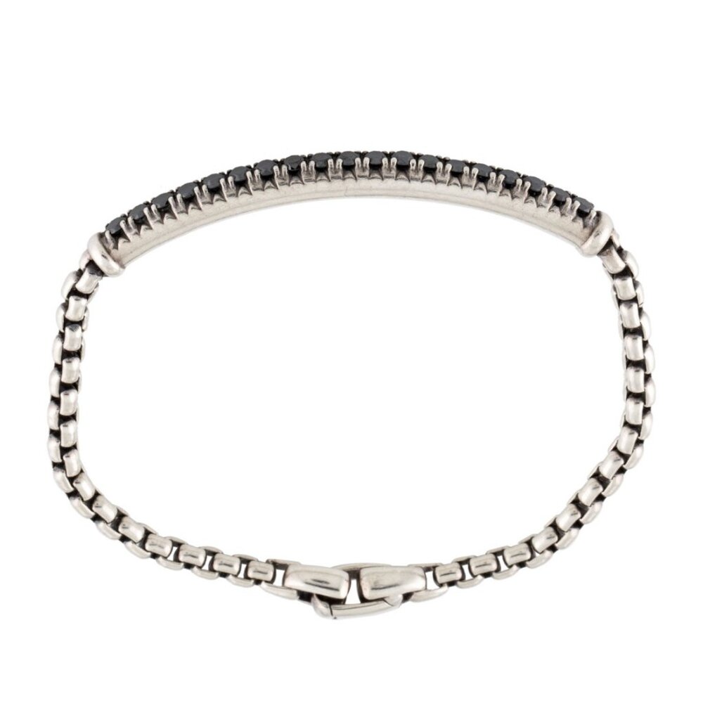 DAVID YURMAN DIAMOND 1.33CTW STERLING SILVER 925 METRO LINK BRACELET - Picture 5 of 7